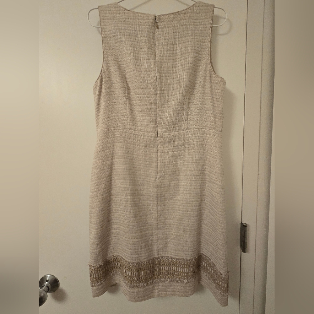 NWT White House Black Market Beige Sleeveless Suit Dress - Picture 6 of 11